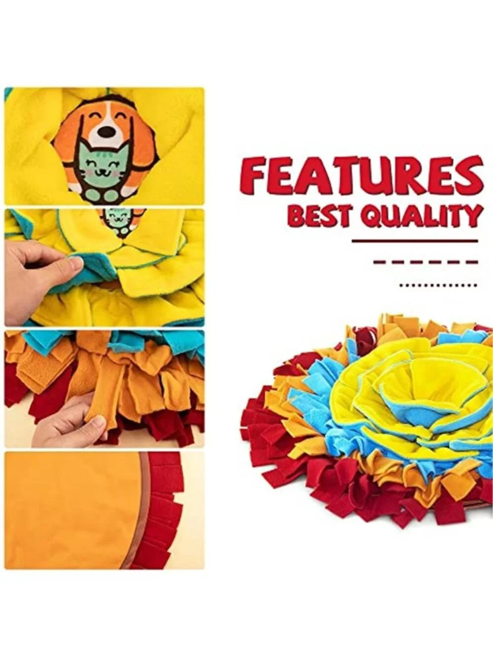 New Pet Snuffle Mat for Dogs, Interactive Feed Game for Boredom, Encourages